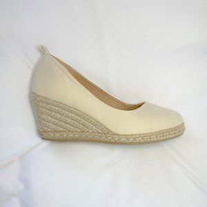 Espadrille Wedge Cream Canvas 3in Pump 10W